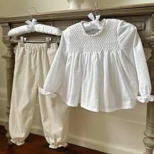 Edgehill Collection x Kristin Ellen Hockman Delphine Honeycomb Blouse Pants Set